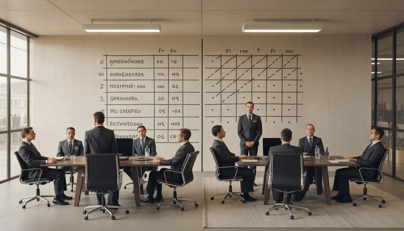 Ilustração de ambiente corporativo com pressão abusiva e humilhação no trabalho, simbolizando assédio organizacional e assédio moral
