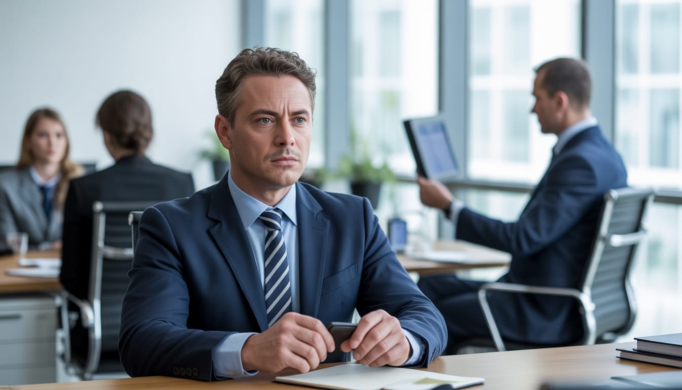 Pessoa no ambiente de trabalho sofrendo discriminação e sendo orientada sobre direitos trabalhistas