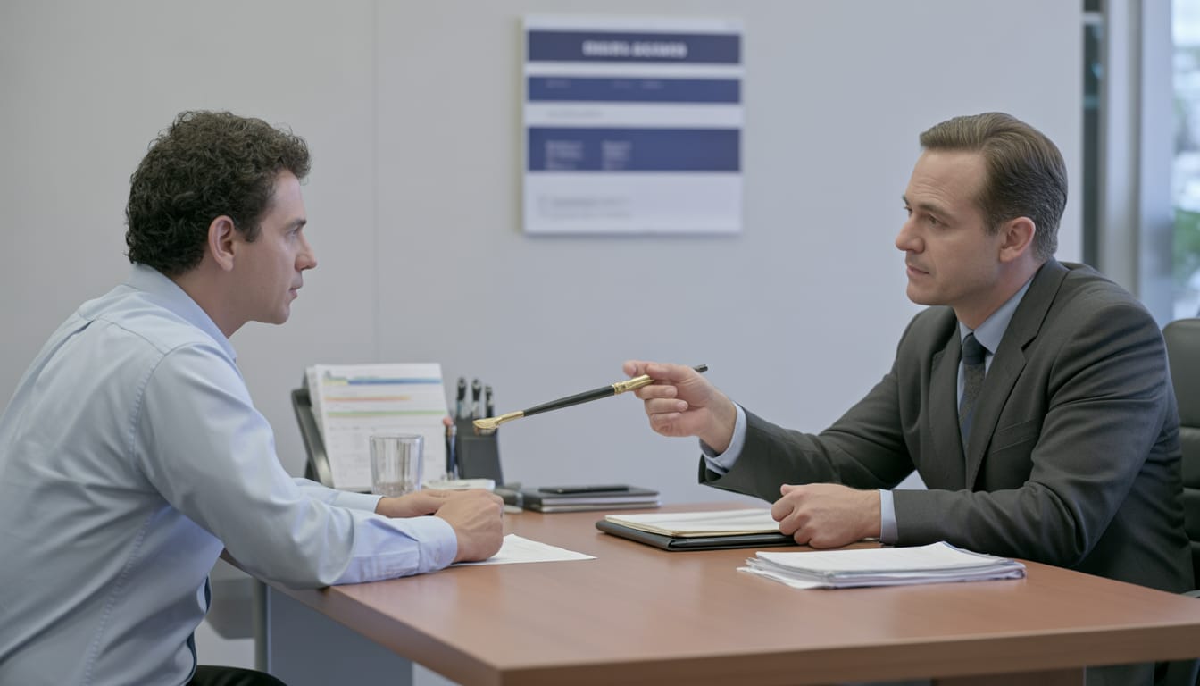 Empregado analisando holerite e carteira de trabalho para entender direitos trabalhistas