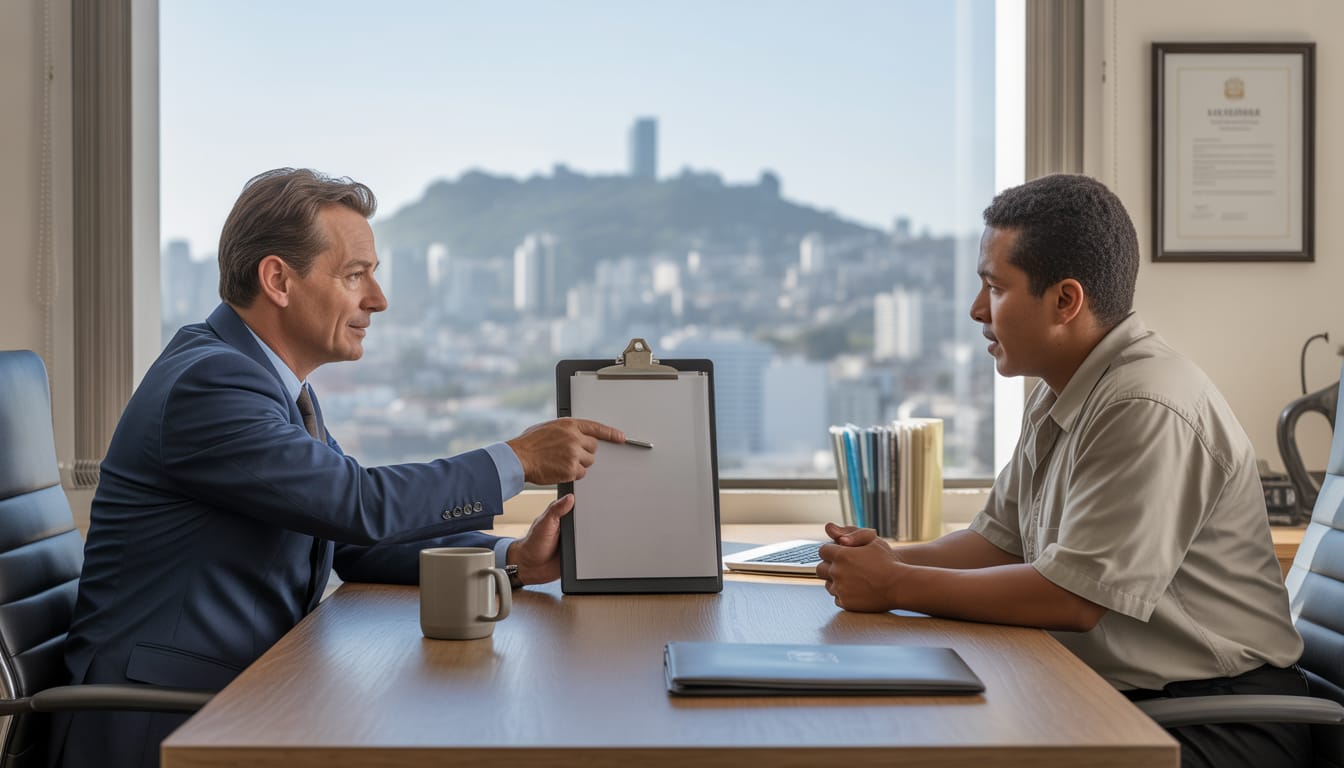Advogado trabalhista em Belo Horizonte atendendo trabalhador em consultoria sobre verbas rescisórias e direitos na CLT